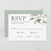 Elegante Waterverf Bloemen RSVP met Entree (Voorkant / Achterkant)