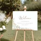 Elegante Waterverf Bloemen Rustieke Bruiloft Welko Poster