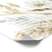 Elegante Waterverf Bloemen Rustieke Bruiloft Welko Poster (Hoek)