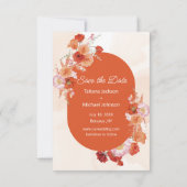Elegante waterverf Bloemen sinaasappel Bruine Arch Save The Date (Achterkant)