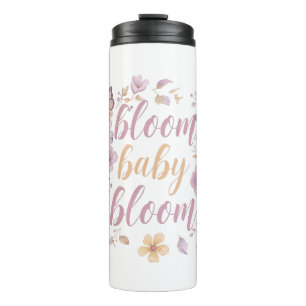 Elegante waterverf bloemen thermosbeker