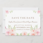 Elegante Waterverf Bloemen Trouwen SAVE THE DATE (Voorkant)