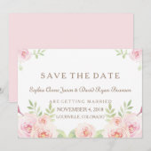 Elegante Waterverf Bloemen Trouwen SAVE THE DATE (Voorkant / Achterkant)