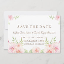 Elegante Waterverf Bloemen Trouwen SAVE THE DATE
