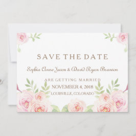Elegante Waterverf Bloemen Trouwen SAVE THE DATE