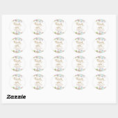 Elegante waterverf bloemen trouwsticker ronde sticker (Vel)