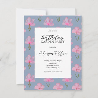 Elegante waterverf Bloemen Verjaardag Tuin Party Kaart