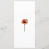 Elegante Waterverf Bloemen Vet Sunset Rood Sinaasa Menu (Achterkant)