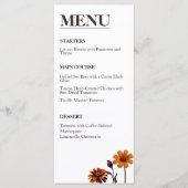 Elegante Waterverf Bloemen Vet Sunset Rood Sinaasa Menu (Voorkant)