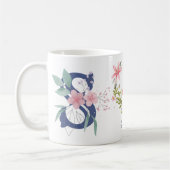 Elegante Waterverf Bloemen Vlinder Monogram S Koffiemok (Links)