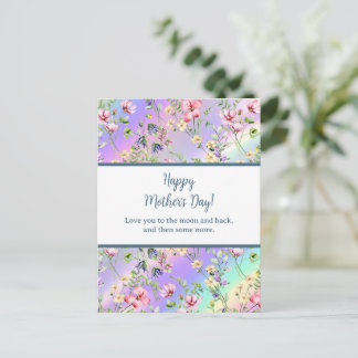 Elegante waterverf bloemen voor gelukkige Moederda Uitnodiging Briefkaart