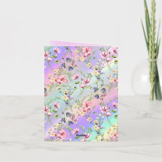 Elegante Waterverf Bloemen voor Happy Moederdag (Achterkant)