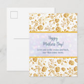 Elegante Waterverf Bloemen voor Happy Moederdag Uitnodiging Briefkaart (Voorkant / Achterkant)