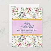 Elegante Waterverf Bloemen voor Happy Moederdag Uitnodiging Briefkaart (Voorkant / Achterkant)