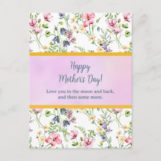 Elegante Waterverf Bloemen voor Happy Moederdag Uitnodiging Briefkaart (Voorkant)