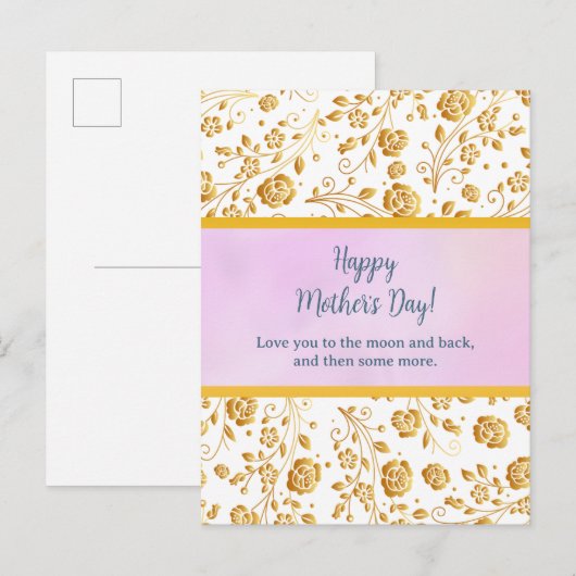 Elegante Waterverf Bloemen voor Happy Moederdag Uitnodiging Briefkaart (Voorkant / Achterkant)