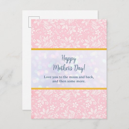 Elegante Waterverf Bloemen voor Happy Moederdag Uitnodiging Briefkaart (Voorkant / Achterkant)