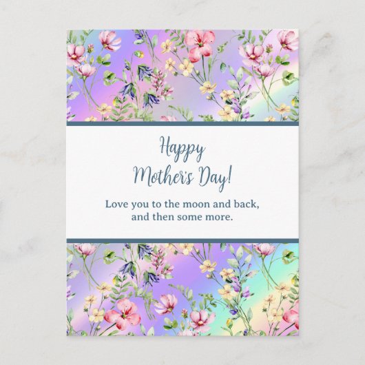 Elegante Waterverf Bloemen voor Happy Moederdag Uitnodiging Briefkaart (Voorkant)