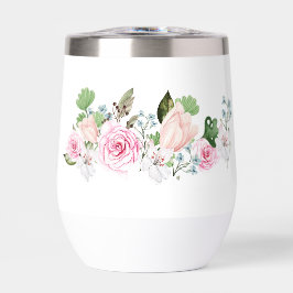 Elegante Waterverf Bloemen Waterfles