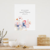 Elegante Waterverf Bloemen Welkomstbord Poster (Keuken)