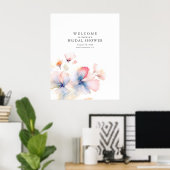 Elegante Waterverf Bloemen Welkomstbord Poster (Thuiskantoor)
