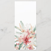 Elegante Waterverf Bloemen Winter Kerstbruiloft Menu (Achterkant)