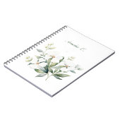 Elegante Waterverf Bloemen Wit Notitieboek (Linkerzijde)