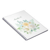 Elegante Waterverf Bloemen Wit Notitieboek (Rechterzijde)