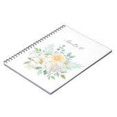 Elegante Waterverf Bloemen Wit Notitieboek (Linkerzijde)