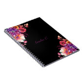 Elegante Waterverf Bloemen Wit Notitieboek (Rechterzijde)