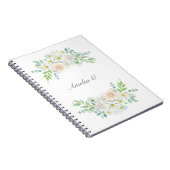 Elegante Waterverf Bloemen Wit Notitieboek (Rechterzijde)
