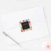 Elegante waterverf bloemen witgoud professional vierkante sticker (Envelop)