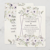 Elegante Waterverf Bloemen Zachte Lavendeluitnodig Programmakaart (Voorkant / Achterkant)