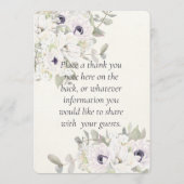 Elegante Waterverf Bloemen Zachte Lavendeluitnodig Programmakaart (Achterkant)