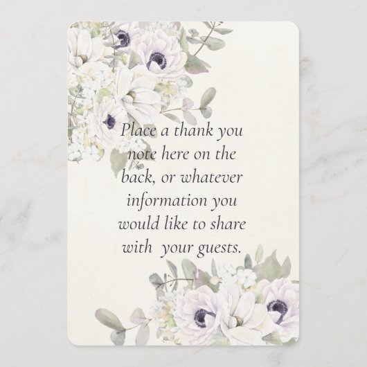 Elegante Waterverf Bloemen Zachte Lavendeluitnodig Programmakaart (Achterkant)