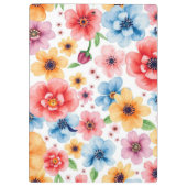 Elegante waterverf bloemen zwart goud professional klembord (Achterkant)