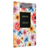 Elegante waterverf bloemen zwart goud professional klembord (Rechts)