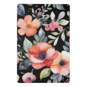 Elegante waterverf bloemen zwart goud professional mini klembord (Achterkant)