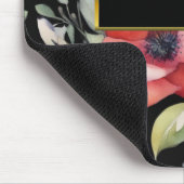 Elegante waterverf bloemen zwart goud professional muismat (Hoek)