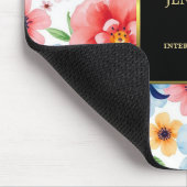 Elegante waterverf bloemen zwart goud professional muismat (Hoek)