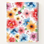 Elegante waterverf bloemen zwart goud professional notitieboek (Achterkant)