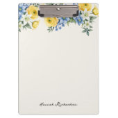 Elegante waterverf bloemenaangepaste naam klembord (Voorkant)