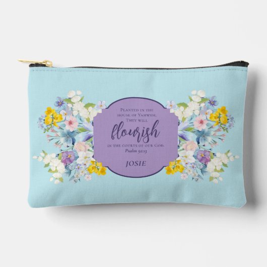 Elegante Waterverf Bloemenbijbelvers gepersonalise Etui (Voorkant)