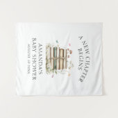 Elegante Waterverf Bloemenboeken Baby shower Wandkleed (Voorkant (horizontaal))