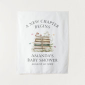 Elegante Waterverf Bloemenboeken Baby shower Wandkleed (Voorkant)