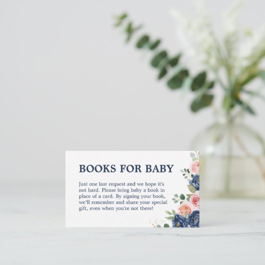 Elegante Waterverf Bloemenboeken voor Baby Informatiekaartje (Staand voorkant)