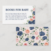 Elegante Waterverf Bloemenboeken voor Baby Informatiekaartje (Voorkant / Achterkant)