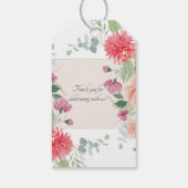 Elegante waterverf bloemenboeket cadeaulabel (Achterkant)