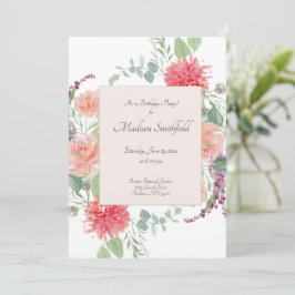 Elegante waterverf bloemenboeket verjaardag kaart