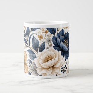 Elegante Waterverf Bloemenboeket Vintage Bloemen W Grote Koffiekop